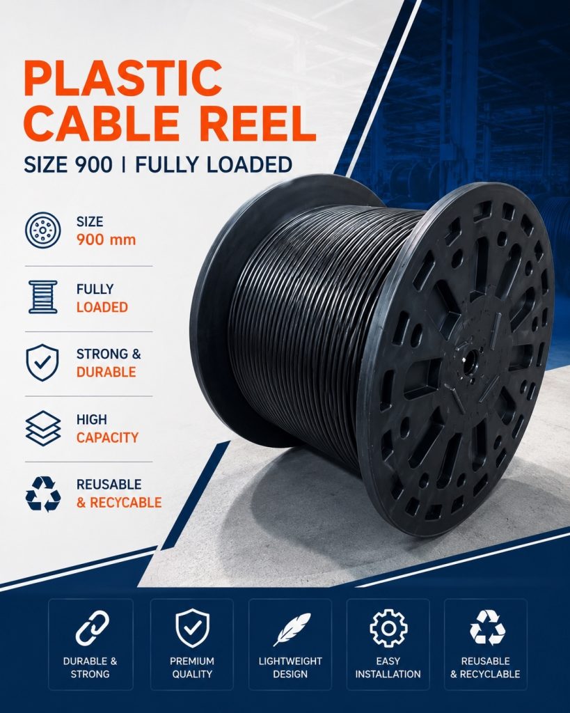Plastic Cable Reel Size 900 – Fully Loaded